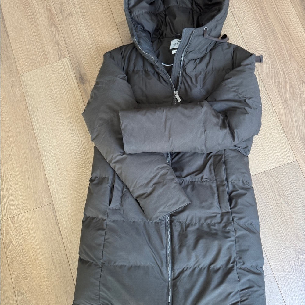Women's Hooded Puffer Coat - Dark Brown